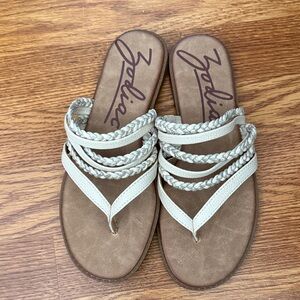 Zodiac Women's Braided Ivory Multi-Strap Sandals